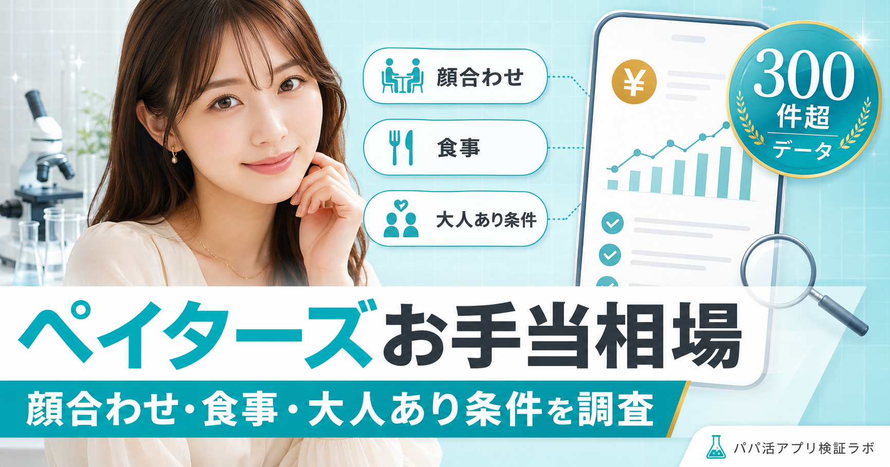ペイターズ(Paters)のお手当相場はいくら?顔合わせ・食事・大人あり条件を300件以上のデータから調査のアイキャッチ画像